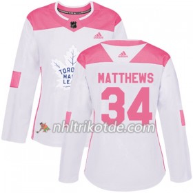 Toronto Maple Leafs Trikot Auston Matthews 34 Adidas 2017-2018 Weiß Pink Fashion Authentic - Dame